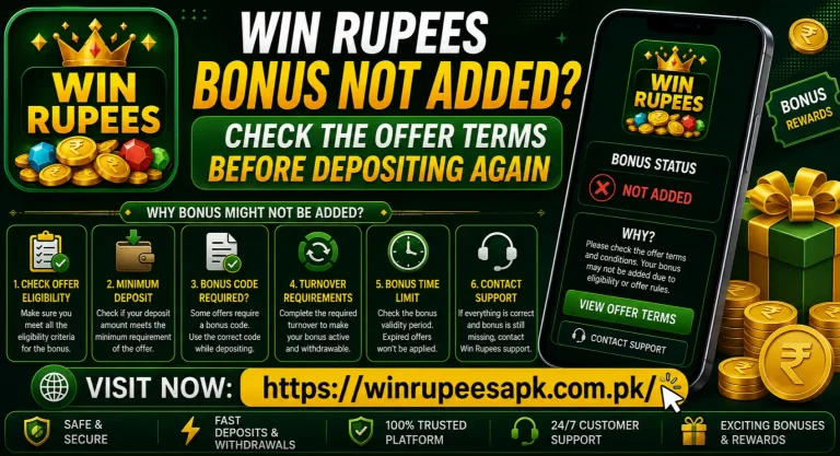 Win Rupees Bonus Not Added