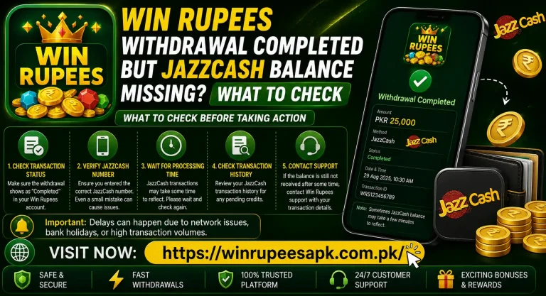 Win Rupees Withdrawal Completed