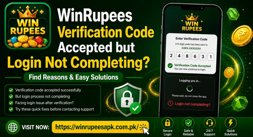 WinRupees Verification Code Accepted